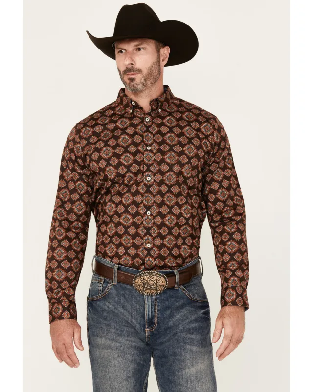 Cody James Men's Bite The Bullet Southwestern Print Long Sleeve Button-Down Stretch Western Shirt - Tall sold by Cody James