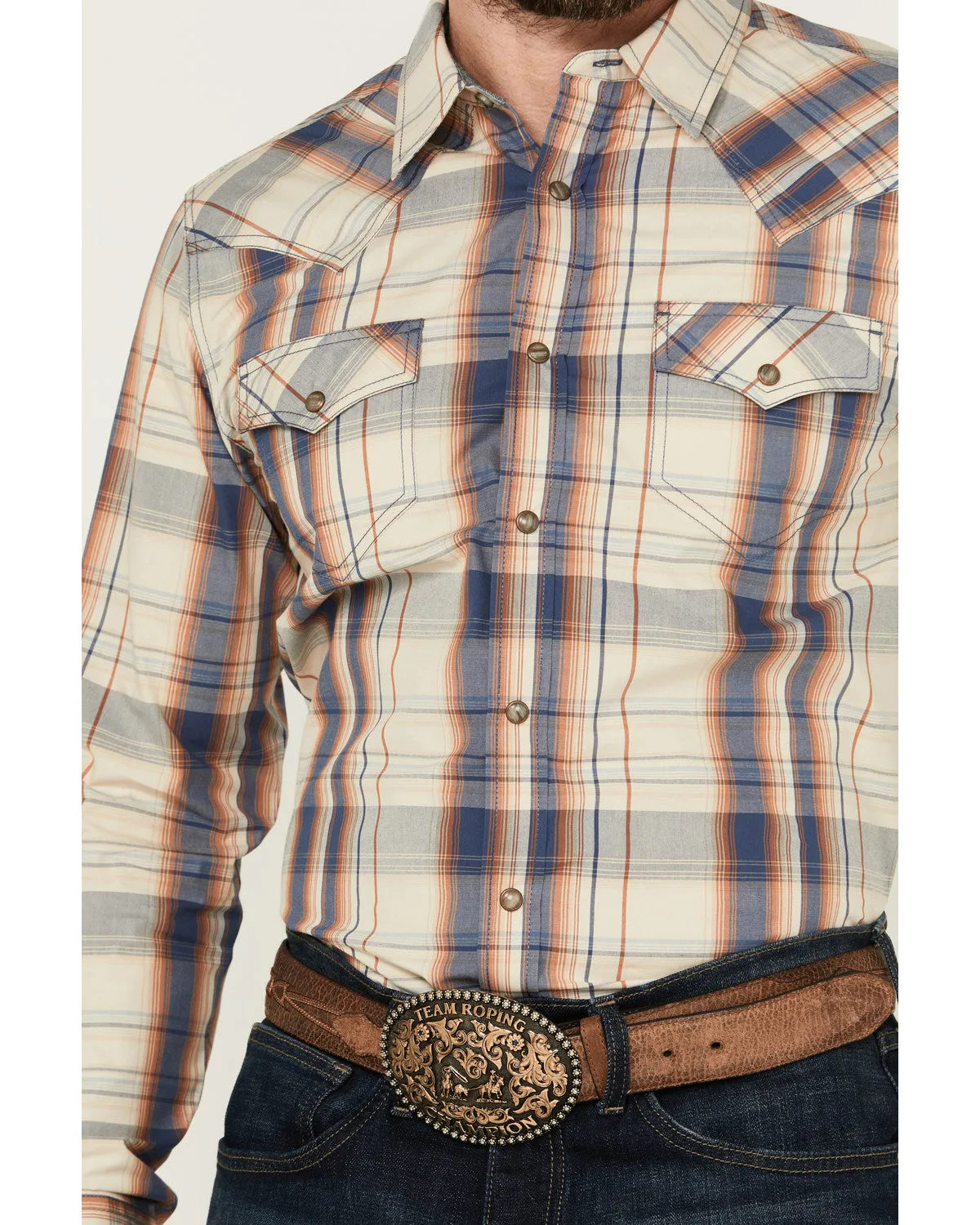 Cody James Men's Pay Day Plaid Print Long Sleeve Snap Western Shirt sold by Cody James product image thumbnail 3