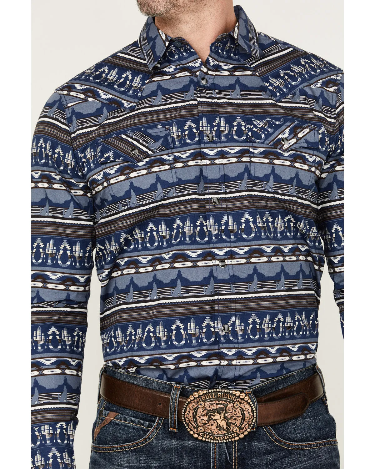Cody James Men's Coyote Trail Southwestern Print Long Sleeve Snap Western Shirt sold by Cody James product image thumbnail 3