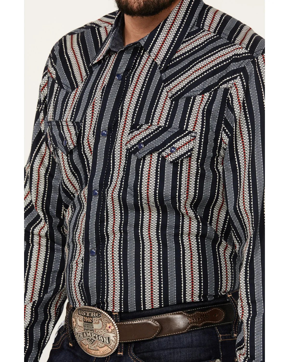 Cody James Men's Harvest Striped Long Sleeve Snap Western Shirt sold by Cody James product image thumbnail 3