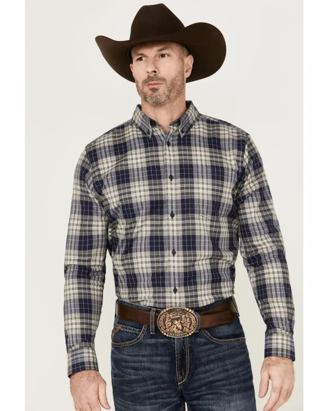 Cody James Men's Howdy Plaid Print Long Sleeve Button-Down Stretch Western Shirt sold by Cody James