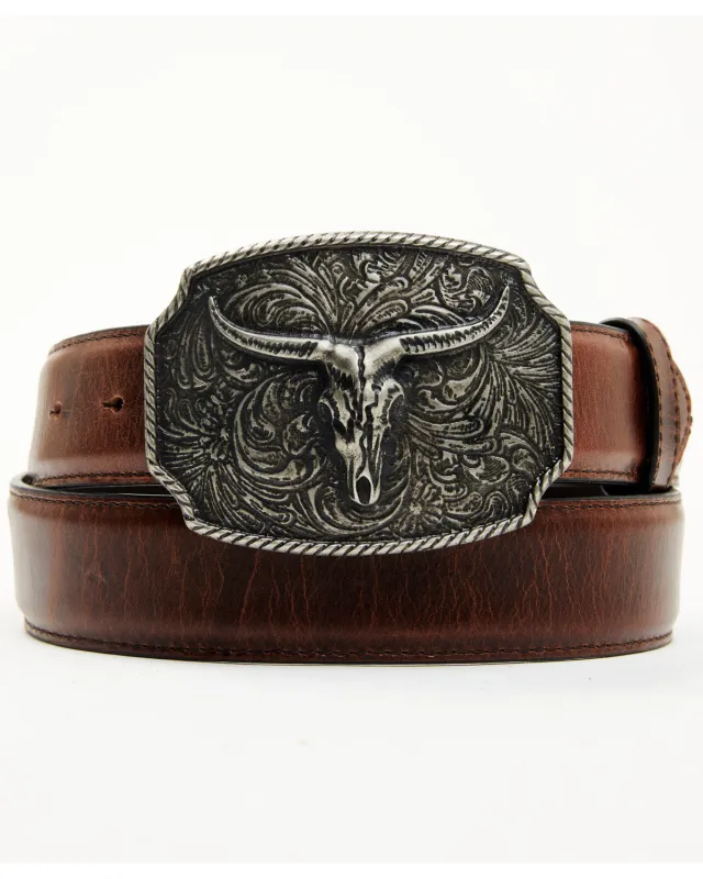 Cody James Men's Longhorn Scroll Buckle Belt made by Cody James