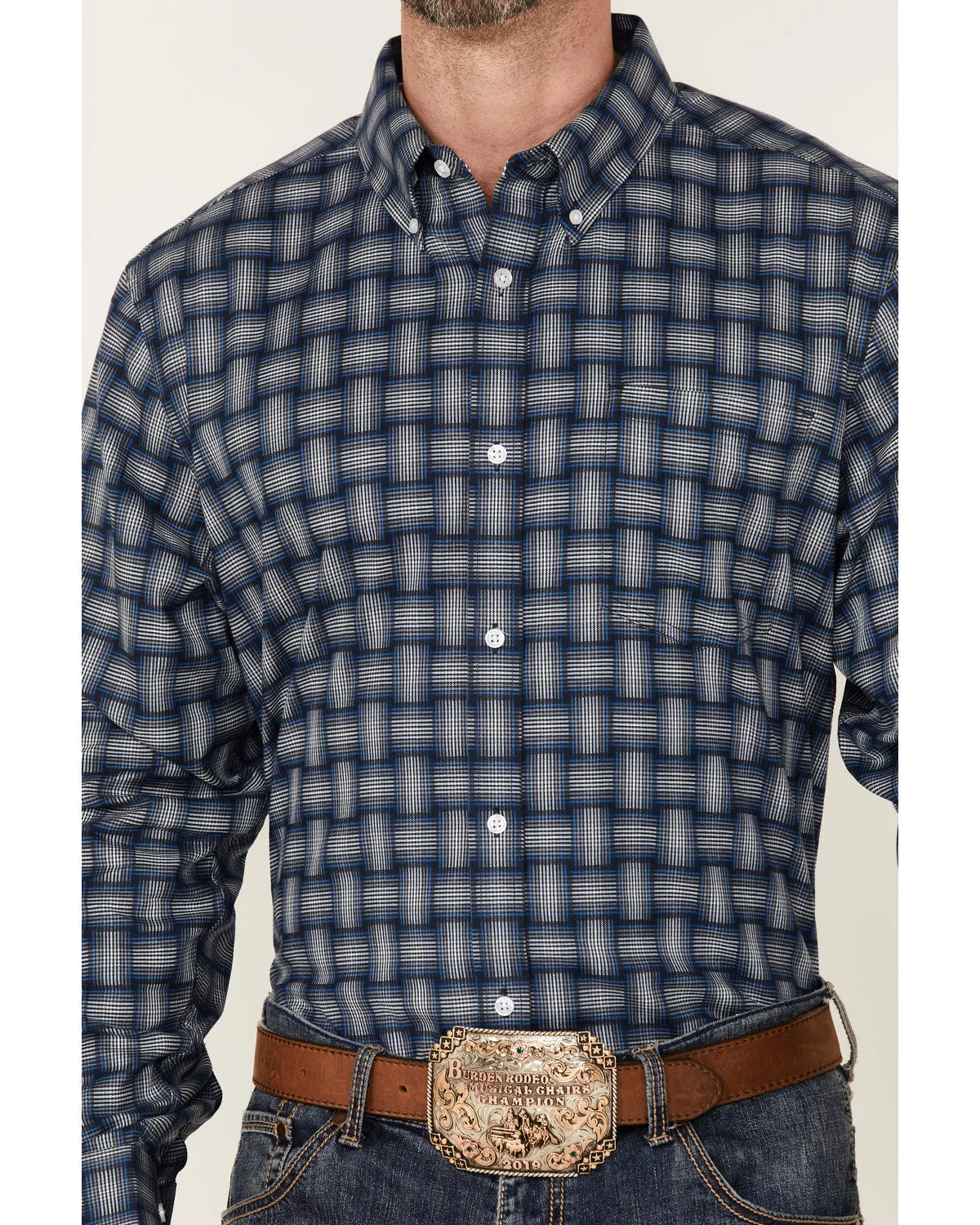 Cody James Core Men's Wicker Small Plaid Long Sleeve Button Down Western Shirt sold by Cody James product image thumbnail 3