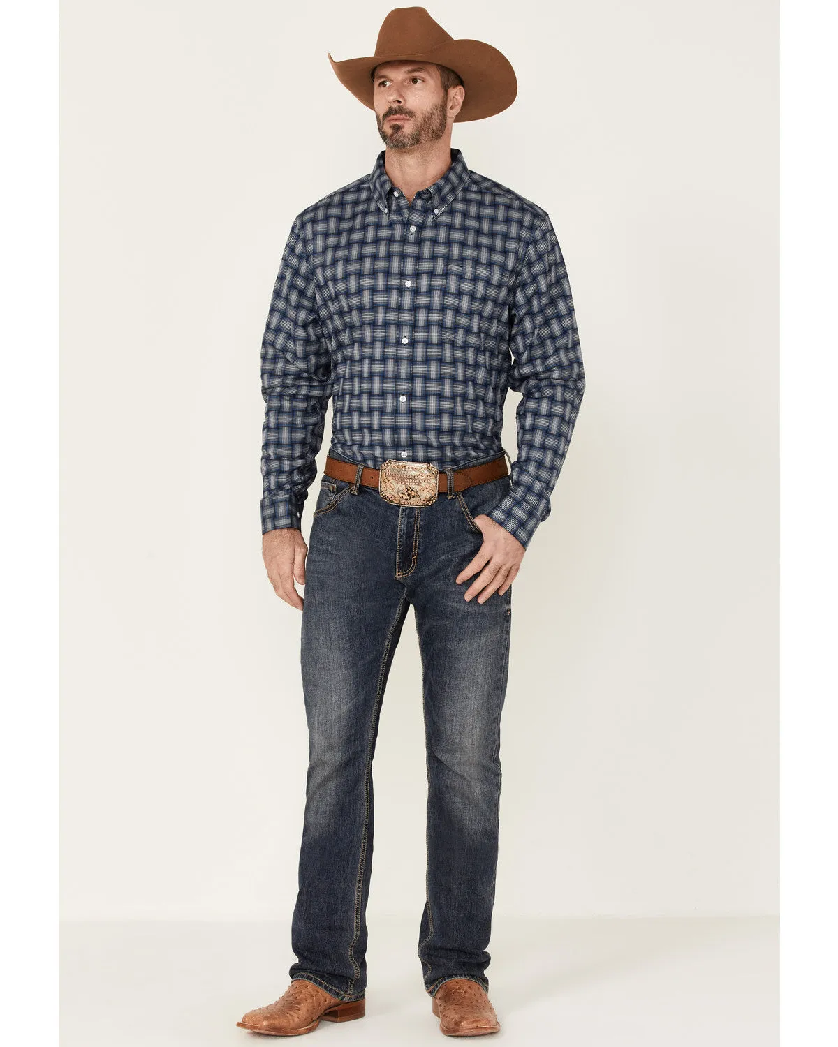 Cody James Core Men's Wicker Small Plaid Long Sleeve Button Down Western Shirt sold by Cody James product image thumbnail 2