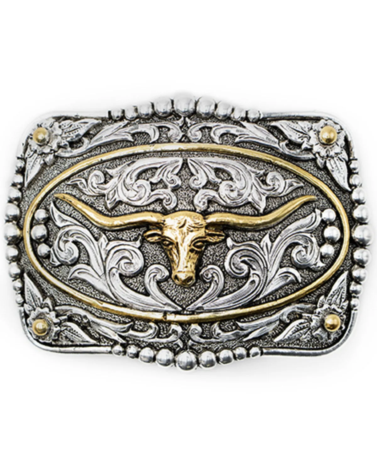 Cody James Men's Scrolled Longhorn With Gold Ring Belt Buckle sold by Cody James