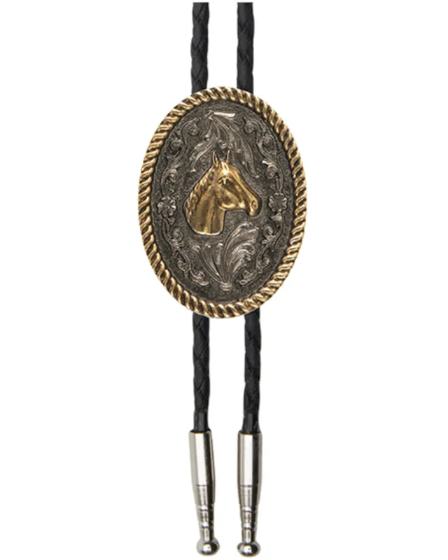 Cody James Men's Horse Head Medallion Bolo Tie made by Cody James