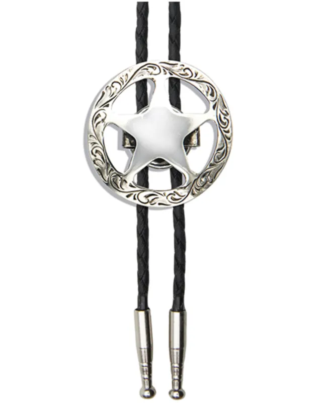 Cody James Men's Silver Sheriff's Star Bolo Tie made by Cody James