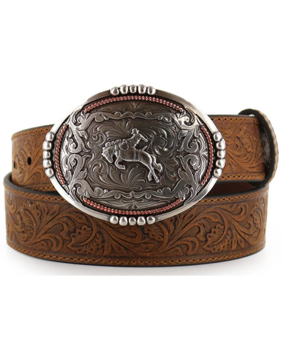 Cody James Men's Bronc Buckle Tooled Leather Belt sold by Cody James