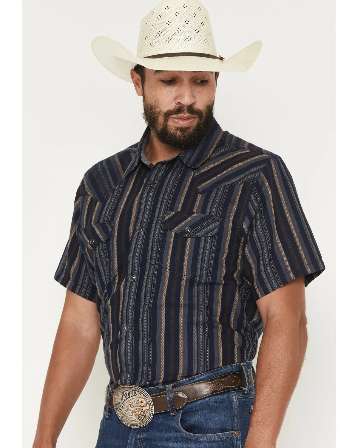Cody James Men's Highland Rim Striped Print Short Sleeve Snap Western Shirt - Big sold by Cody James product image thumbnail 2