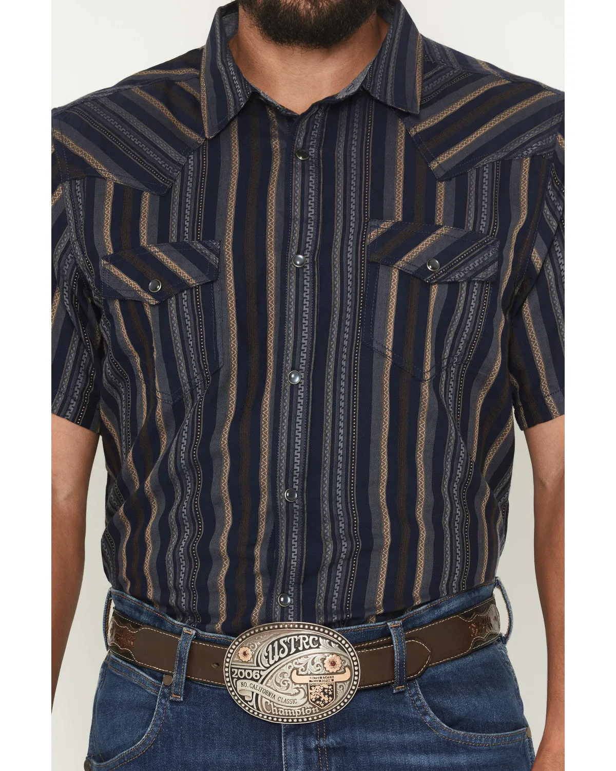 Cody James Men's Highland Rim Striped Print Short Sleeve Snap Western Shirt - Big sold by Cody James product image thumbnail 3