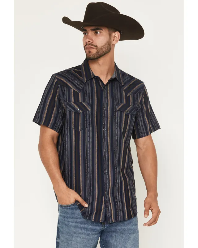 Cody James Men's Highland Rim Striped Print Short Sleeve Snap Western Shirt sold by Cody James