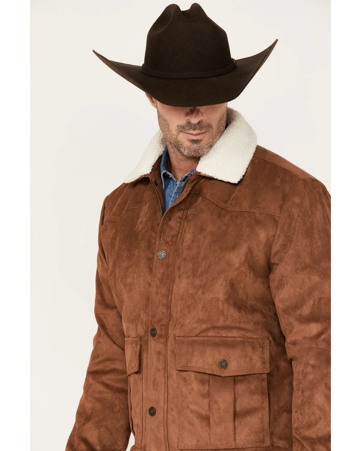 Cody James Men's Edward Faux Suede Sherpa Collar Bomber Jacket sold by Cody James product image thumbnail 2