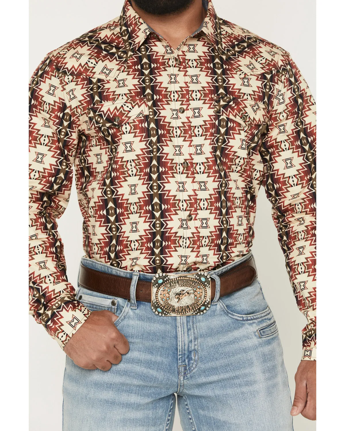Cody James Men's Thatcher Southwestern Print Long Sleeve Snap Western Shirt sold by Cody James product image thumbnail 3