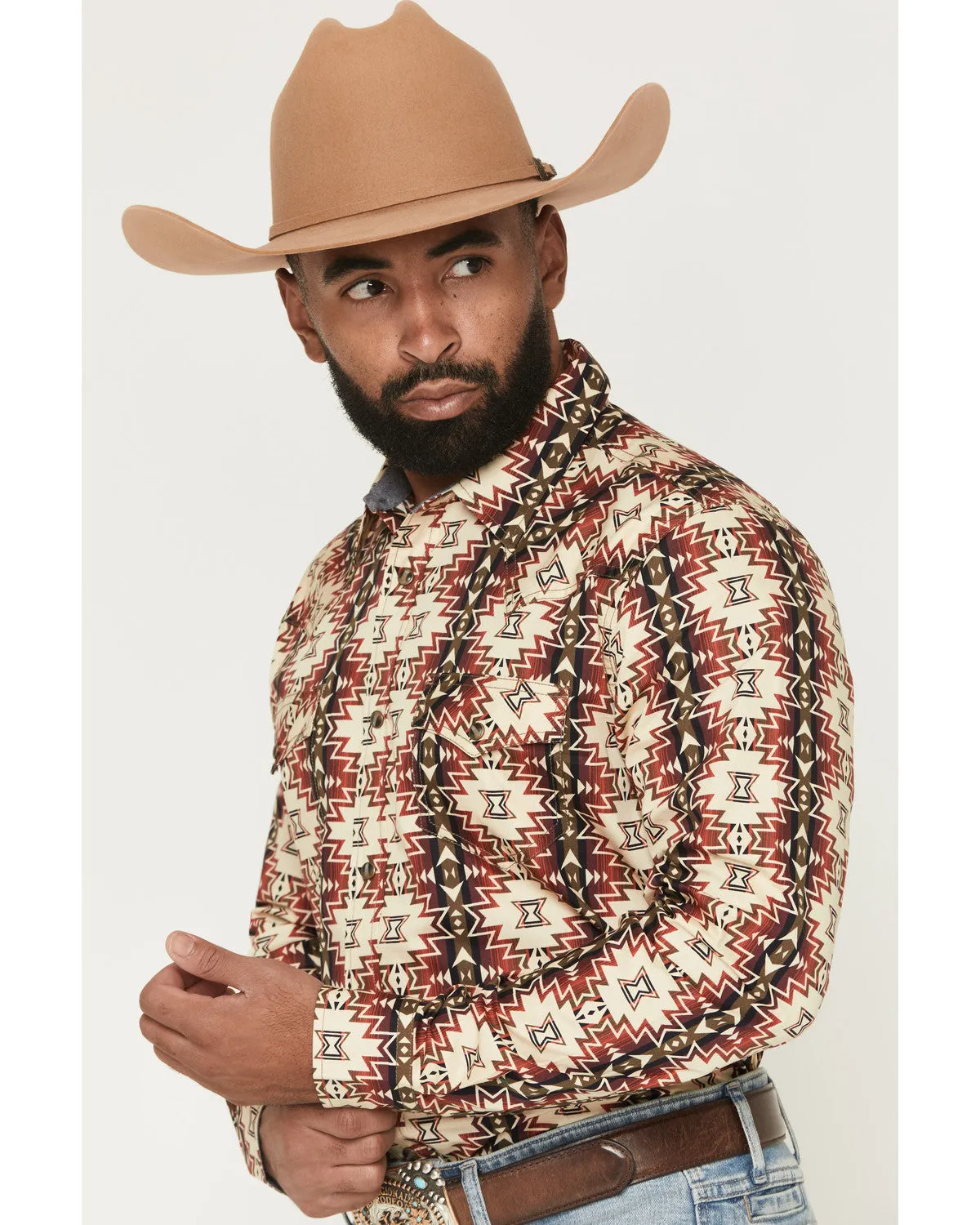 Cody James Men's Thatcher Southwestern Print Long Sleeve Snap Western Shirt sold by Cody James product image thumbnail 2
