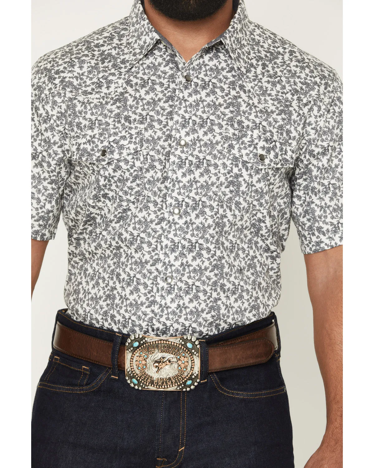 Cody James Men's Flynn Floral Print Short Sleeve Snap Western Shirt sold by Cody James product image thumbnail 3