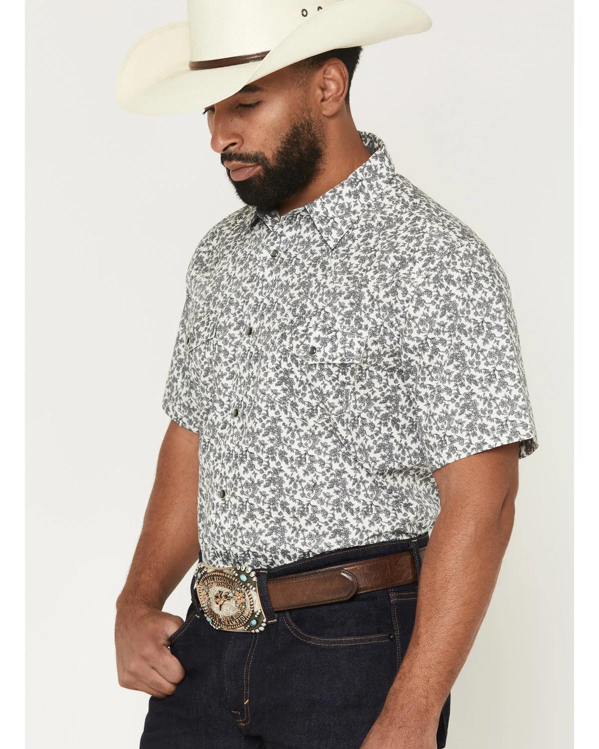 Cody James Men's Flynn Floral Print Short Sleeve Snap Western Shirt sold by Cody James product image thumbnail 2