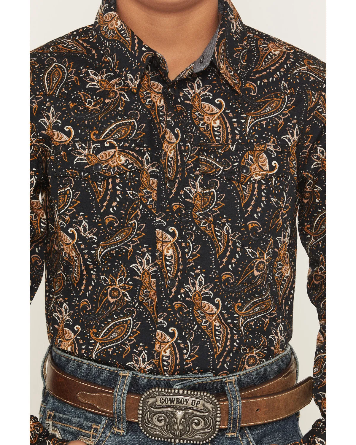 Cody James Men's Canyon Rider Paisley Print Long Sleeve Snap Western Shirt sold by Cody James product image thumbnail 3
