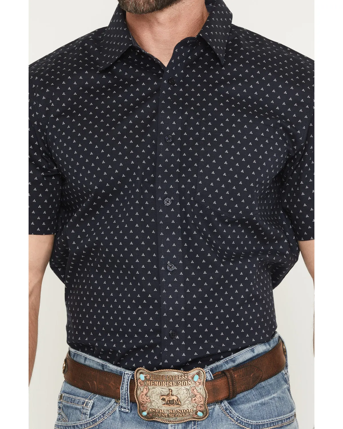 Cody James Men's Barrel Rider Geo Print Short Sleeve Button-Down Stretch Western Shirt sold by Cody James product image thumbnail 3