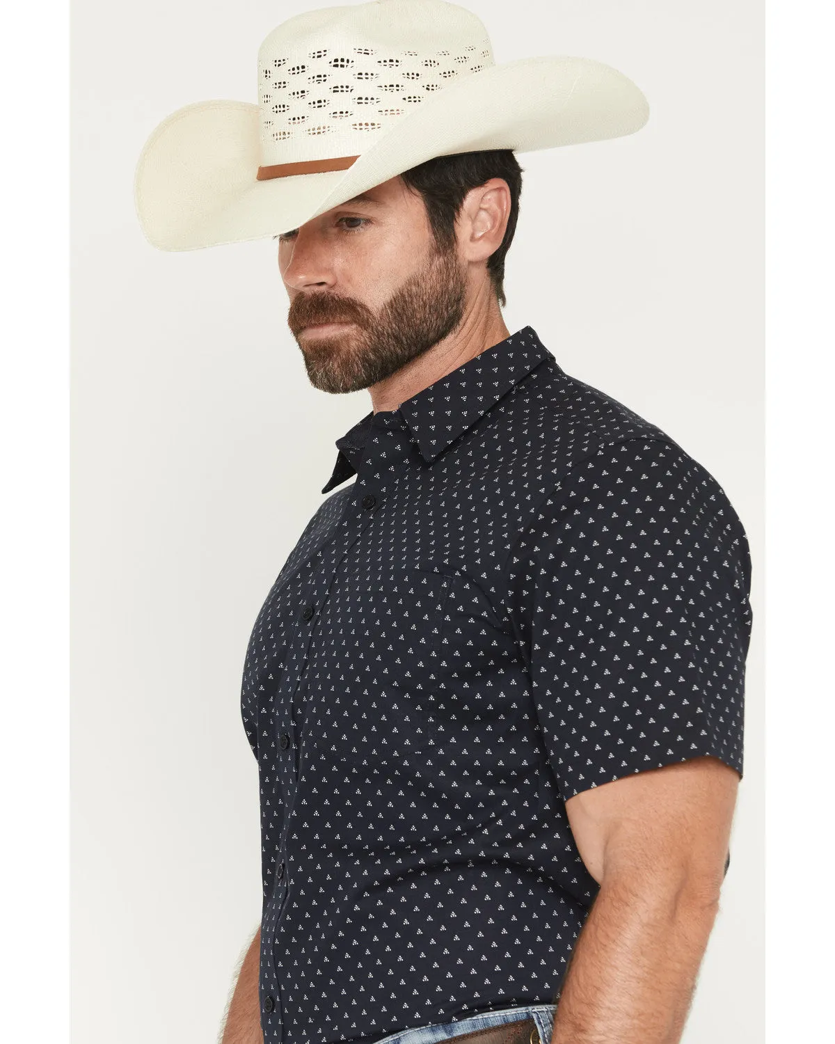 Cody James Men's Barrel Rider Geo Print Short Sleeve Button-Down Stretch Western Shirt sold by Cody James product image thumbnail 2