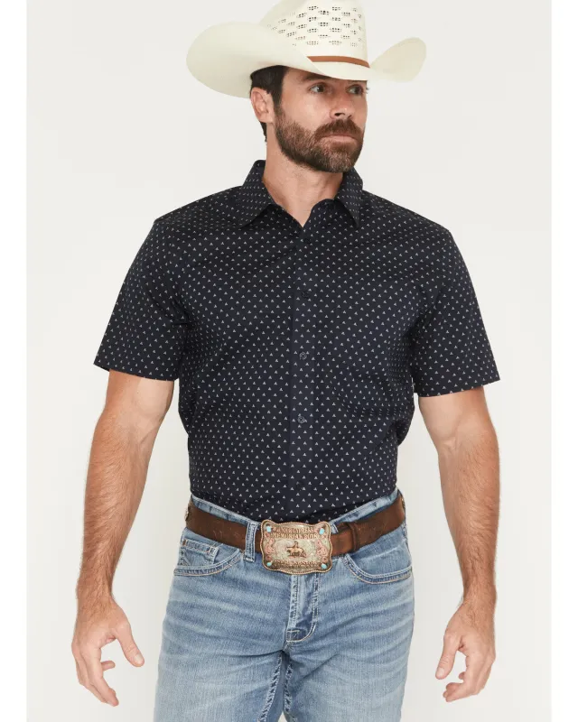 Cody James Men's Barrel Rider Geo Print Short Sleeve Button-Down Stretch Western Shirt sold by Cody James