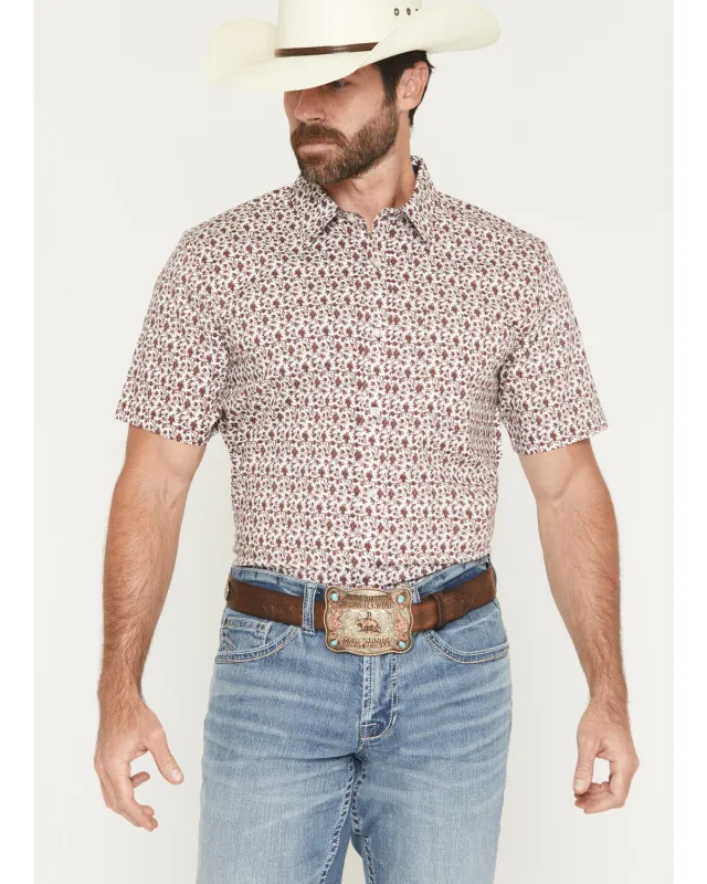 Cody James Men's Neon Moon Floral Print Short Sleeve Button-Down Stretch Western Shirt sold by Cody James