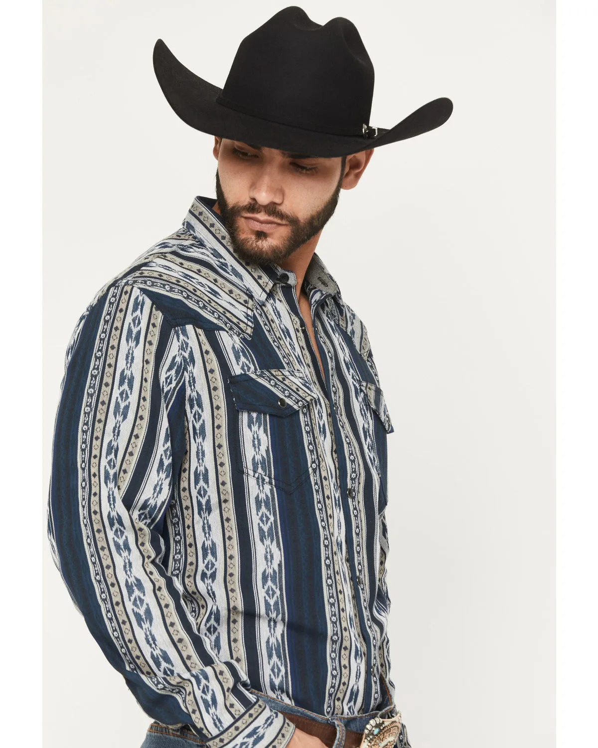 Cody James Men's Ford Southwestern Stripe Print Long Sleeve Snap Western Shirt sold by Cody James product image thumbnail 2