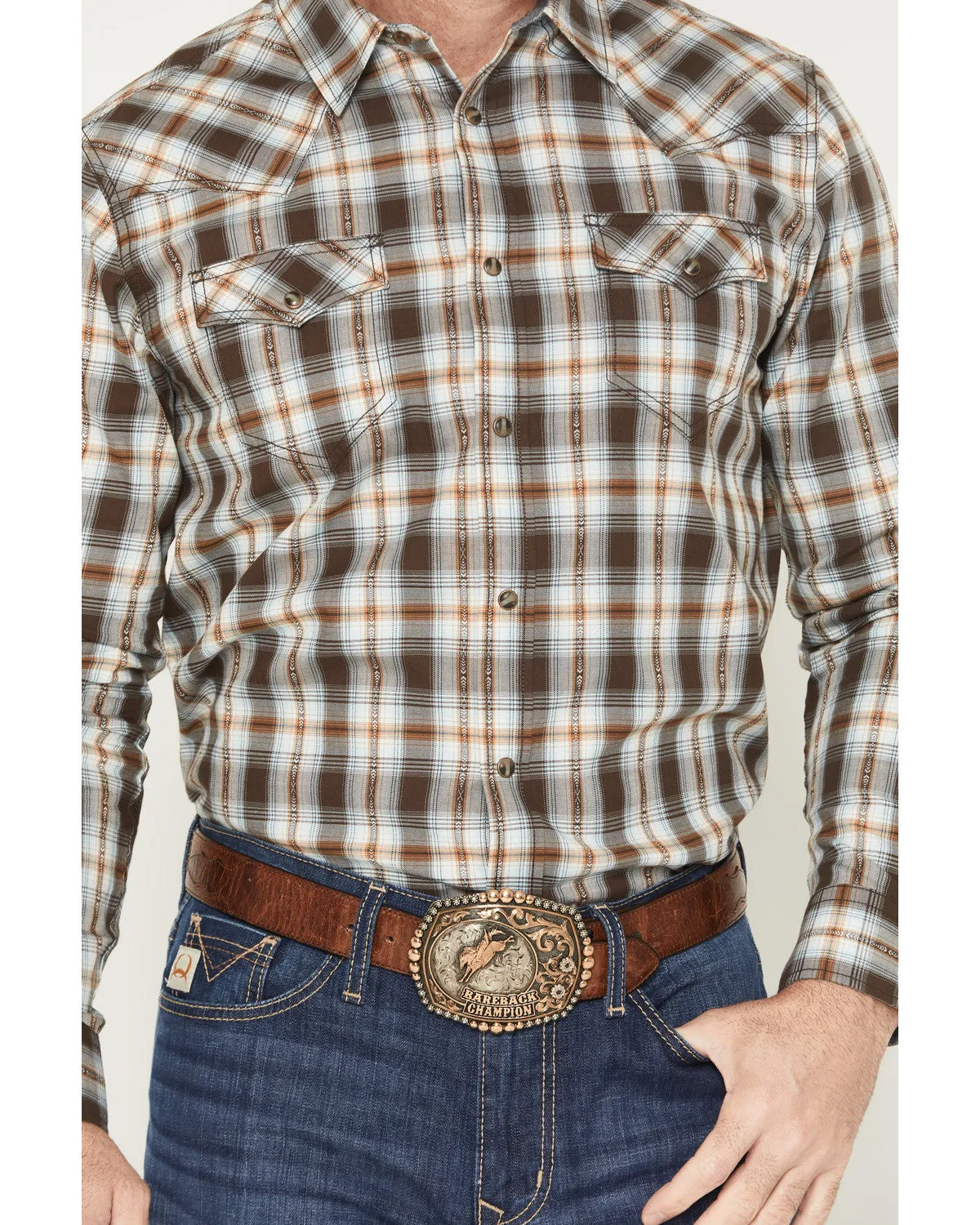 Cody James The American Cowboy Southwestern Plaid Print Long Sleeve Snap Western Shirt sold by Cody James product image thumbnail 3