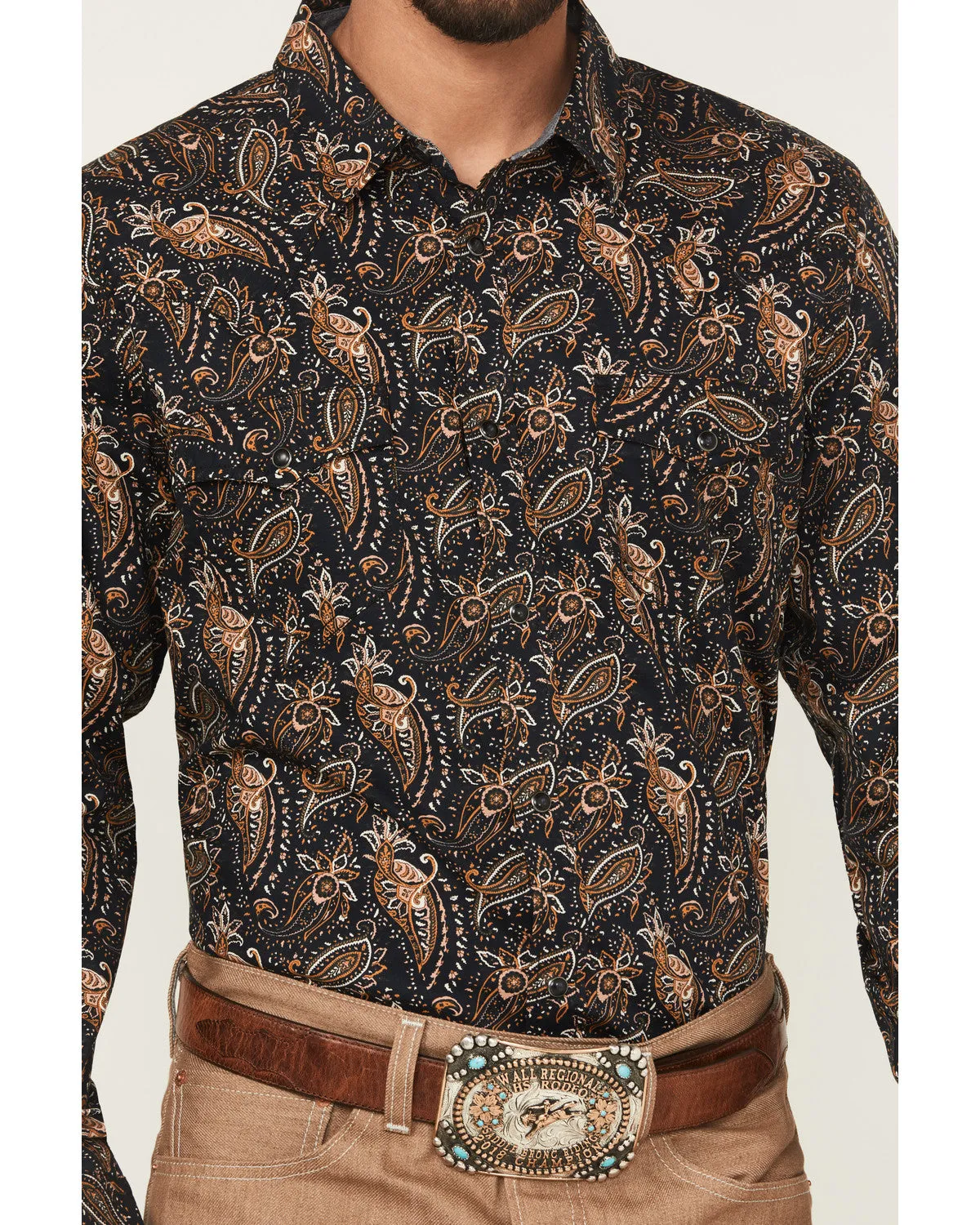 Cody James Men's Desert Dapper Paisley Print Long Sleeve Snap Western Shirt - Big sold by Cody James product image thumbnail 3