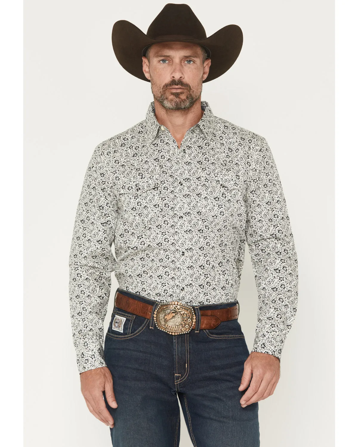 Cody James Men's Sunset Rider Floral Print Long Sleeve Snap Western Shirt sold by Cody James