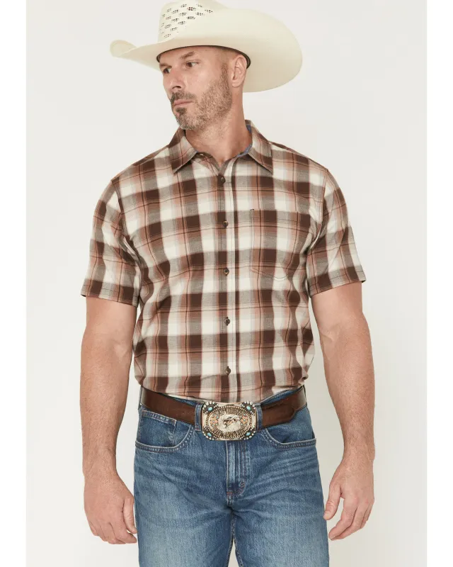 Cody James Men's Frosty Creek Plaid Print Short Sleeve Button-Down Stretch Western Shirt sold by Cody James