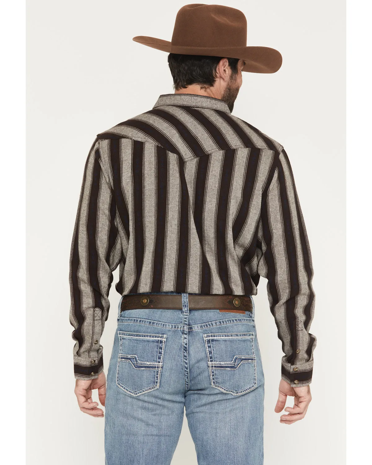 Cody James Men's Deluxe Dobby Stripe Print Long Sleeve Snap Flannel Shirt sold by Cody James product image thumbnail 4