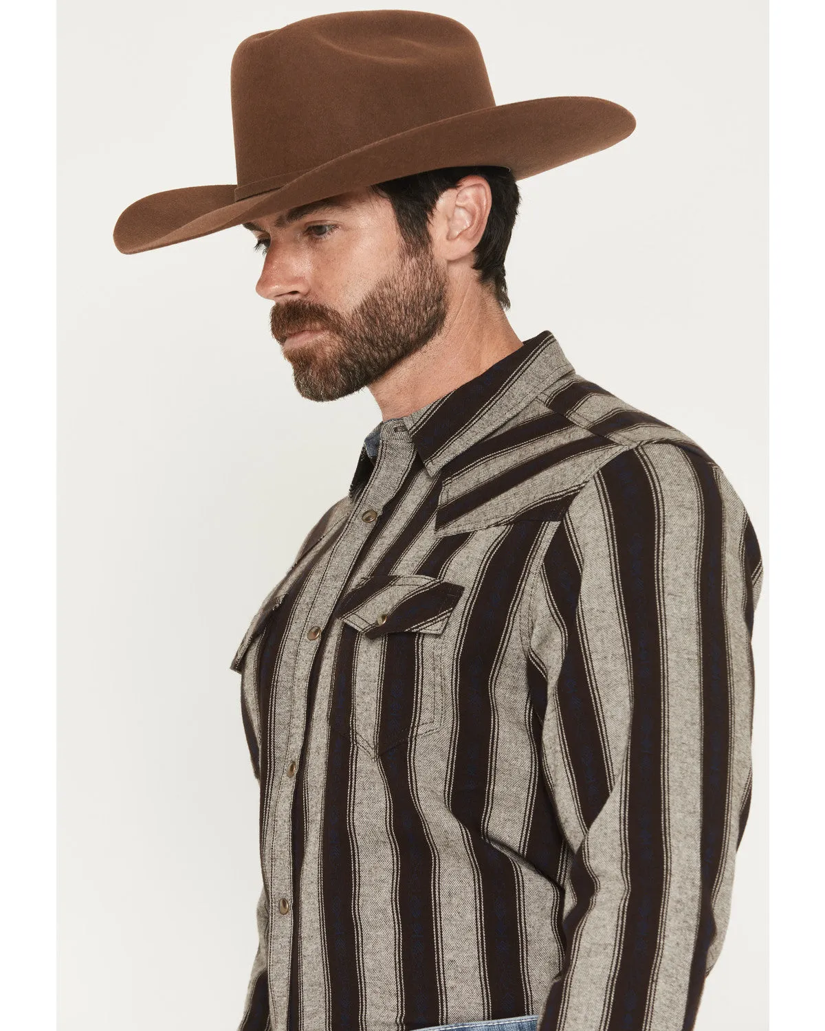 Cody James Men's Deluxe Dobby Stripe Print Long Sleeve Snap Flannel Shirt sold by Cody James product image thumbnail 2