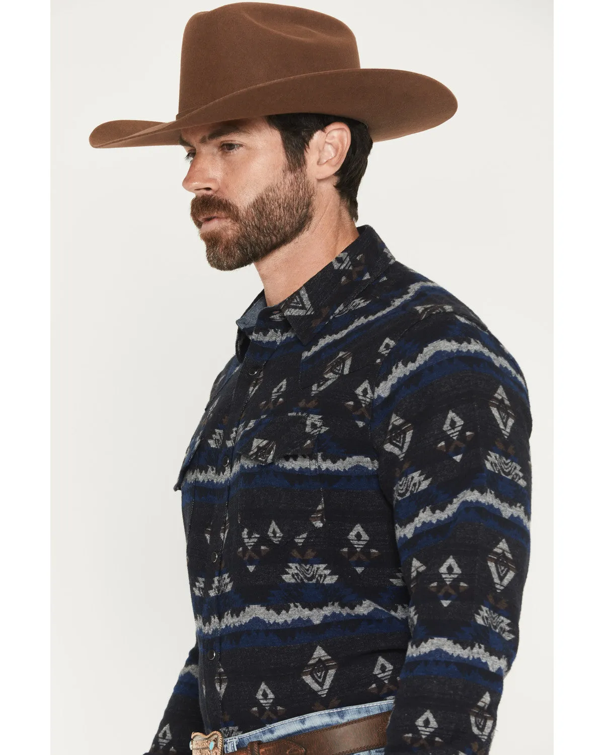 Cody James Men's Ironwood Southwestern Striped Long Sleeve Snap Flannel Shirt sold by Cody James product image thumbnail 2