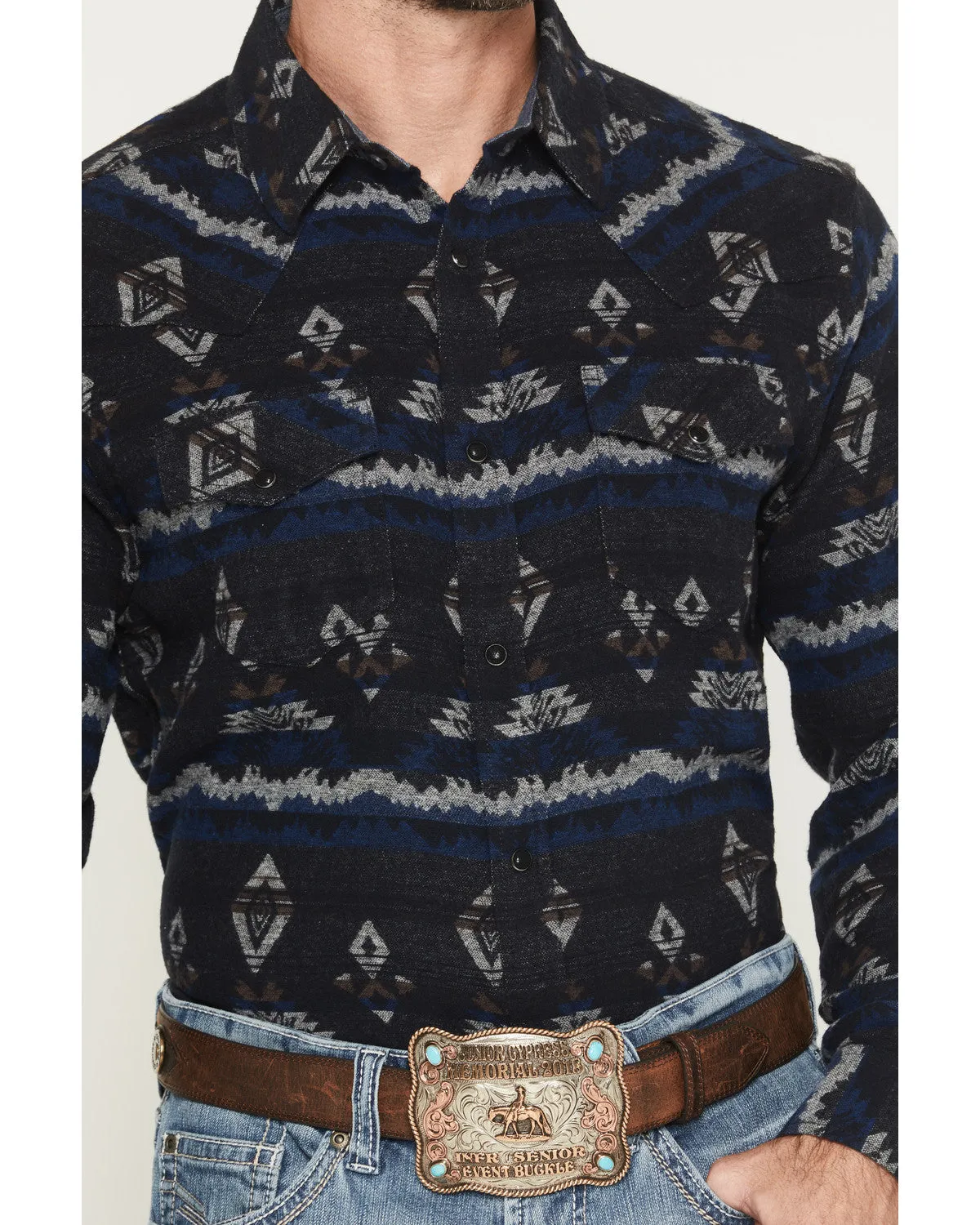 Cody James Men's Ironwood Southwestern Striped Long Sleeve Snap Flannel Shirt sold by Cody James product image thumbnail 3