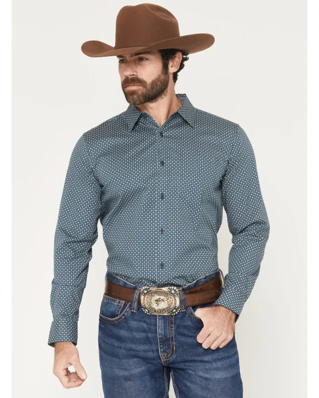 Cody James Men's Bourbon Geo Print Long Sleeve Button-Down Stretch Western Shirt - Tall sold by Cody James