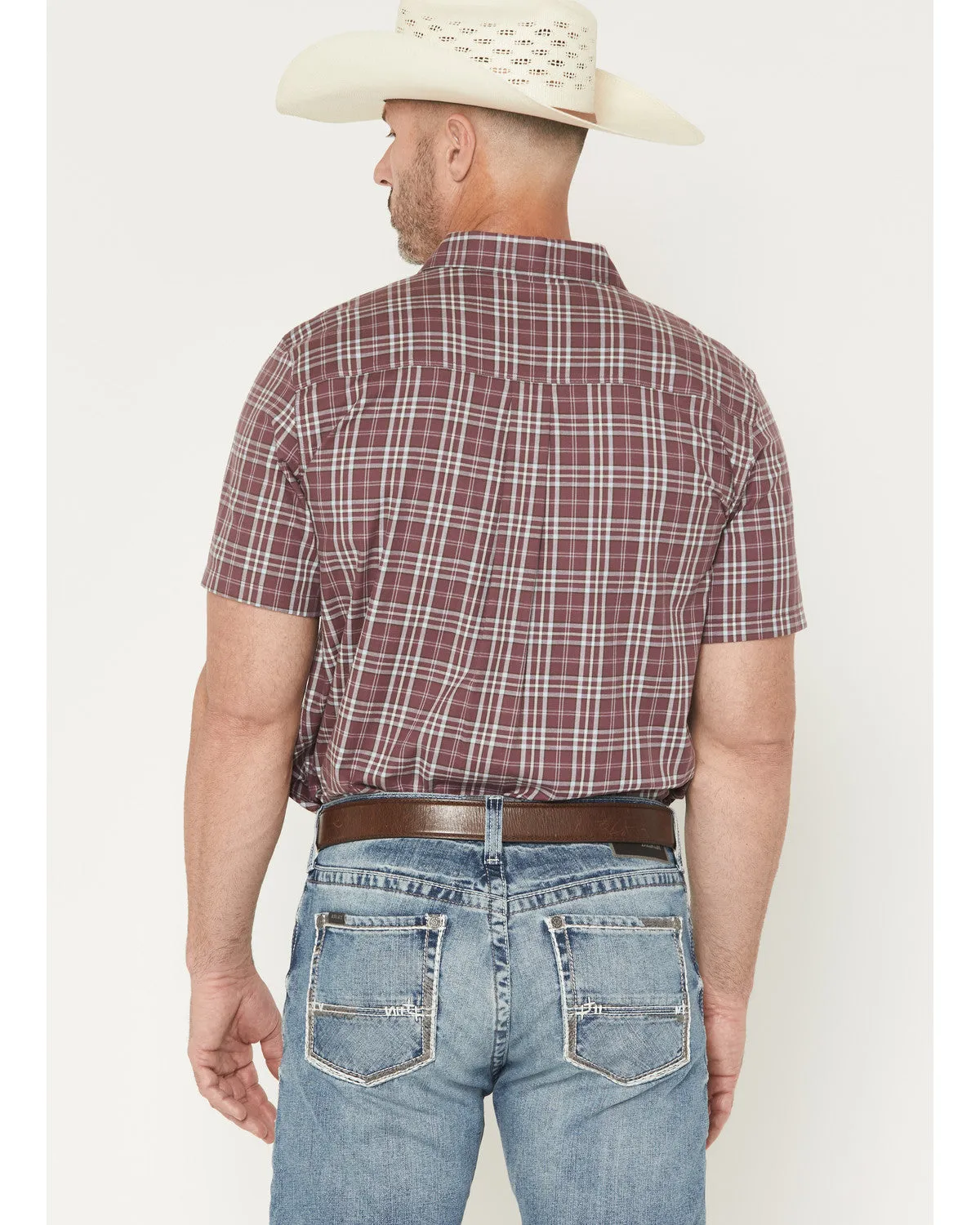 Cody James Men's Cowboy Brew Plaid Print Short Sleeve Button-Down Stretch Western Shirt sold by Cody James product image thumbnail 4