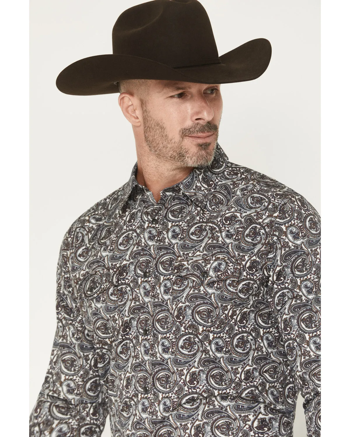 Cody James Men's Mountain Ranger Paisley Print Long Sleeve Snap Western Shirt sold by Cody James product image thumbnail 2