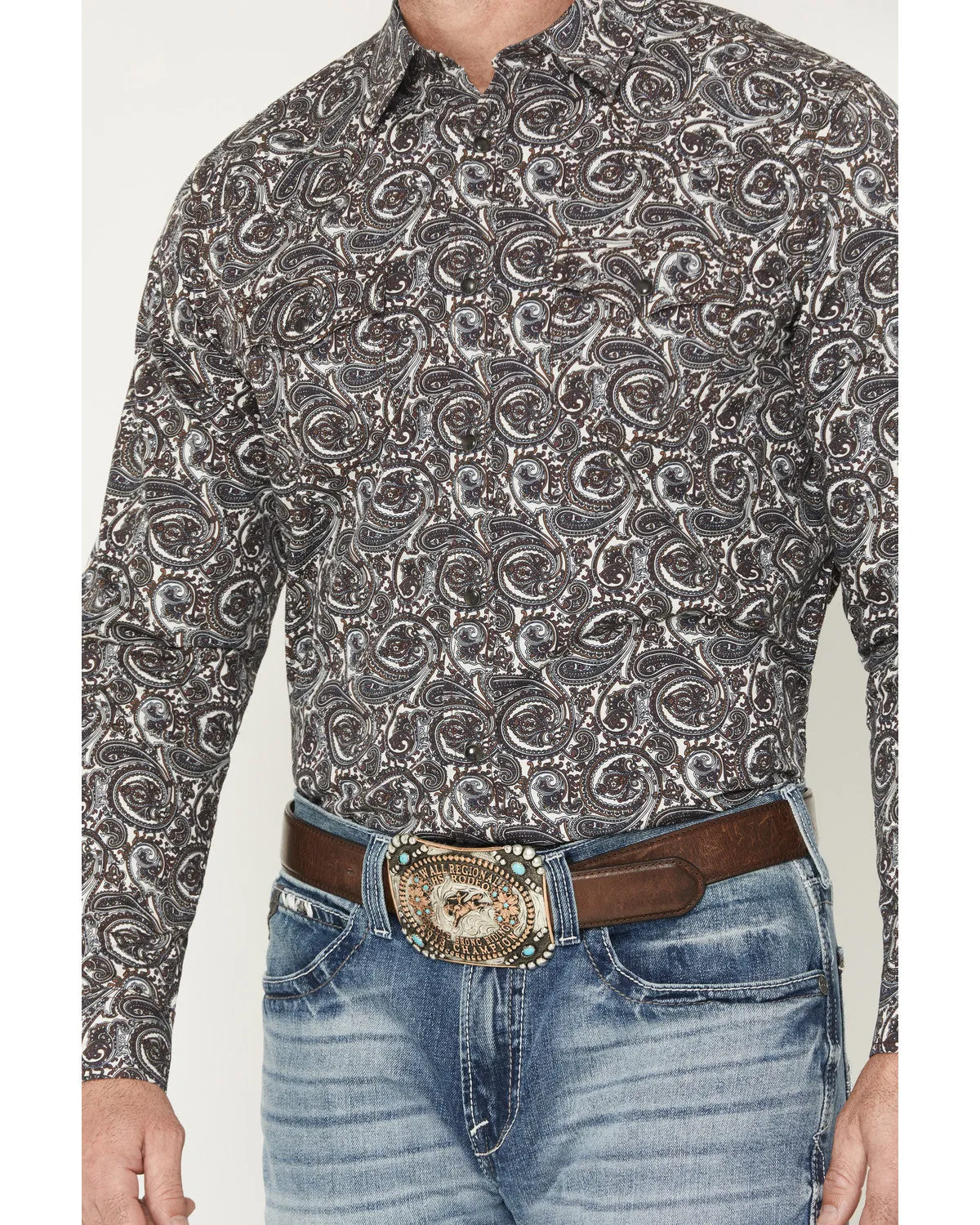 Cody James Men's Mountain Ranger Paisley Print Long Sleeve Snap Western Shirt sold by Cody James product image thumbnail 3