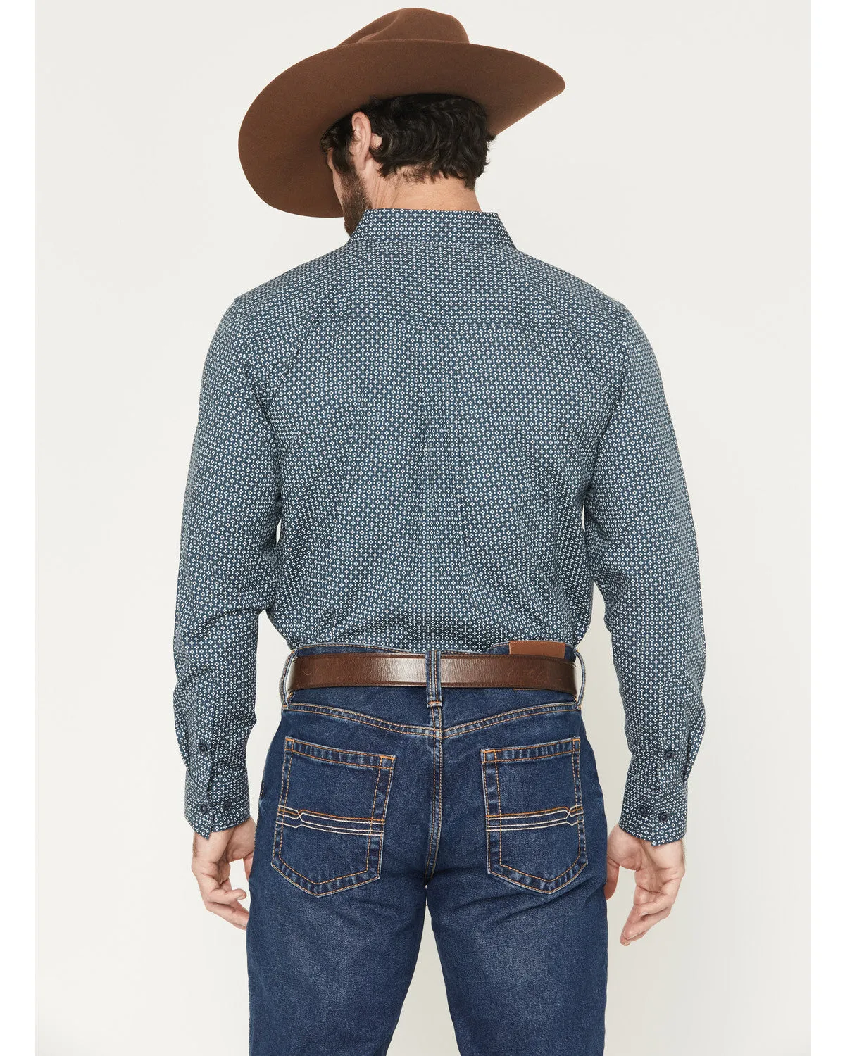 Cody James Men's Bourbon Geo Print Long Sleeve Button-Down Stretch Western Shirt sold by Cody James product image thumbnail 4