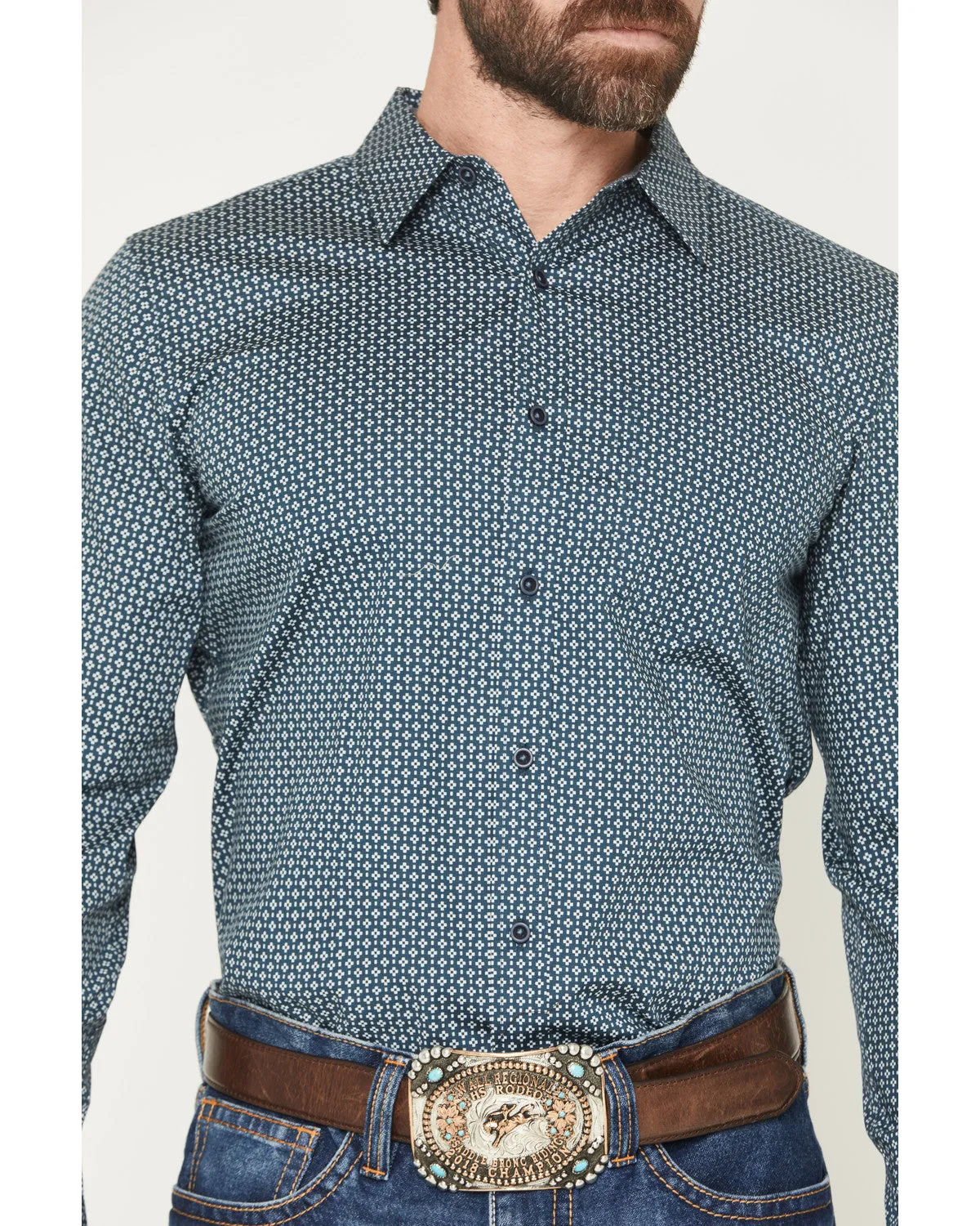 Cody James Men's Bourbon Geo Print Long Sleeve Button-Down Stretch Western Shirt sold by Cody James product image thumbnail 3