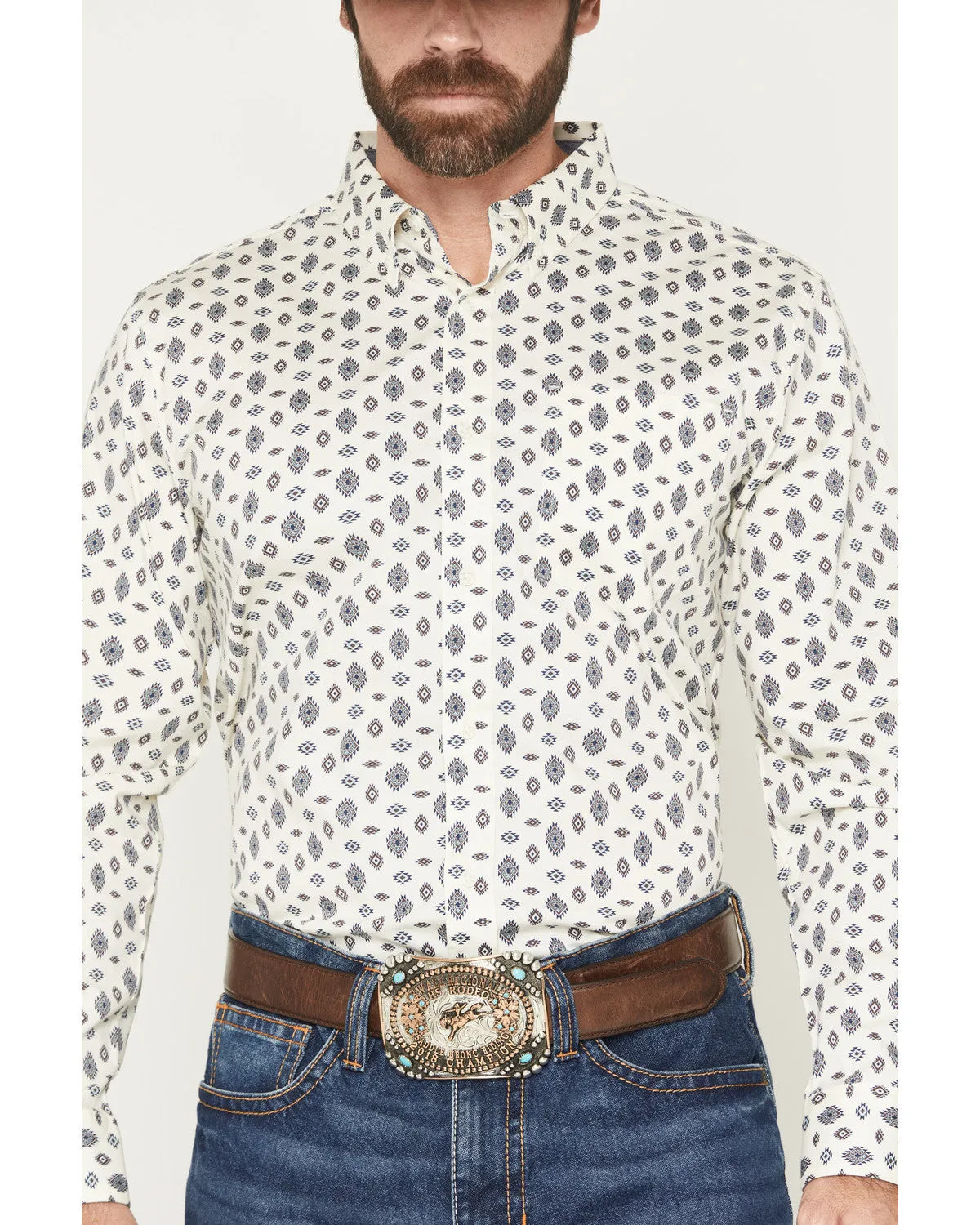 Cody James Men's Horizon View Southwestern Geo Print Long Sleeve Button-Down Stretch Western Shirt sold by Cody James product image thumbnail 3