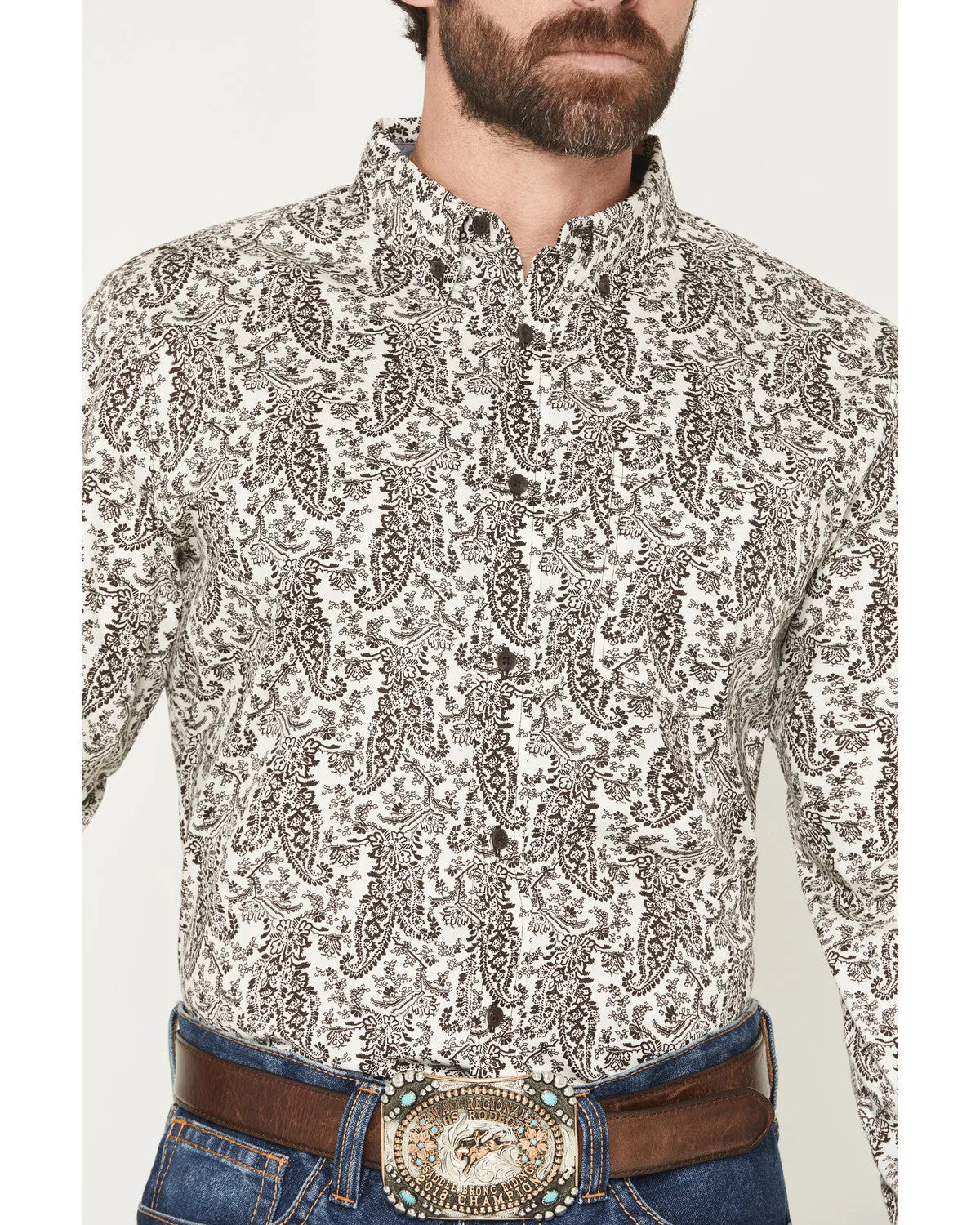 Cody James Men's Dagget 2.0 Paisley Print Long Sleeve Button-Down Stretch Western Shirt sold by Cody James product image thumbnail 3