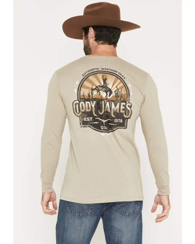 Cody James Men's Cowboy Sunset Long Sleeve Graphic T-Shirt sold by Cody James