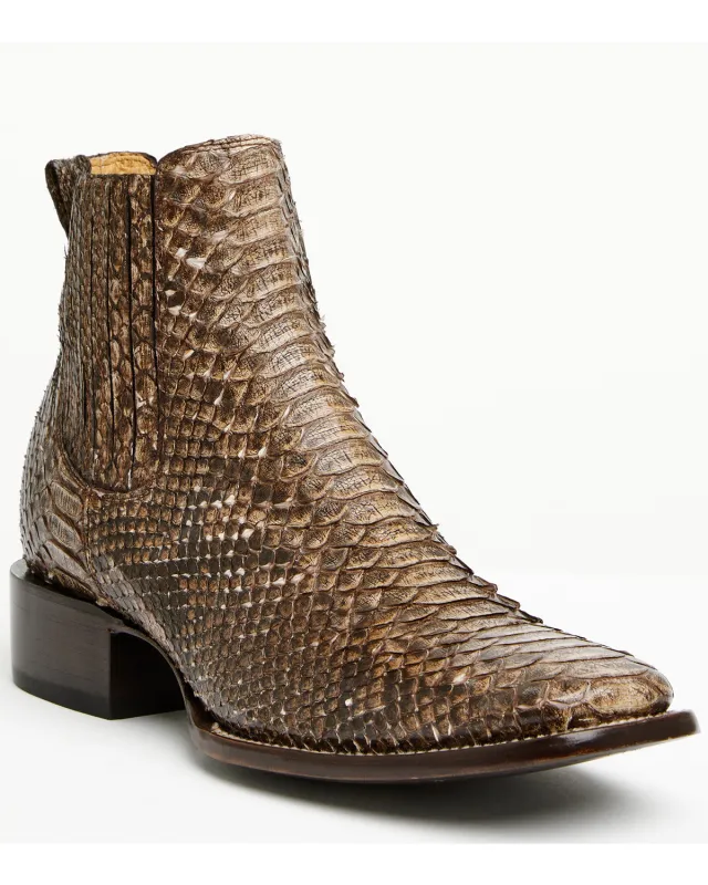 Cody James Men's Hash Exotic Python Western Ankle Boots - Broad Square Toe sold by Cody James