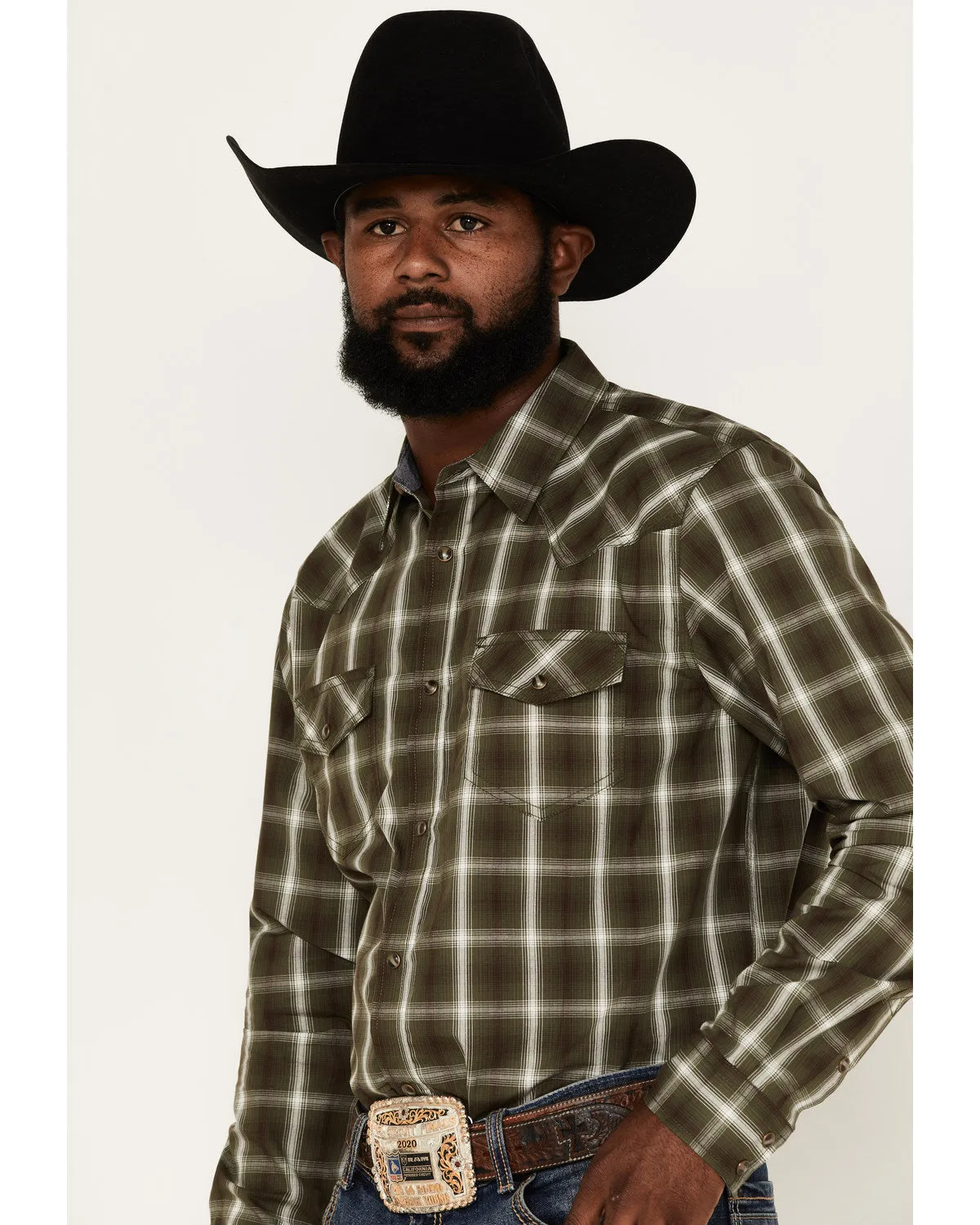 Cody James Men's Lost Trail Plaid Print Long Sleeve Snap Western Shirt sold by Cody James product image thumbnail 2