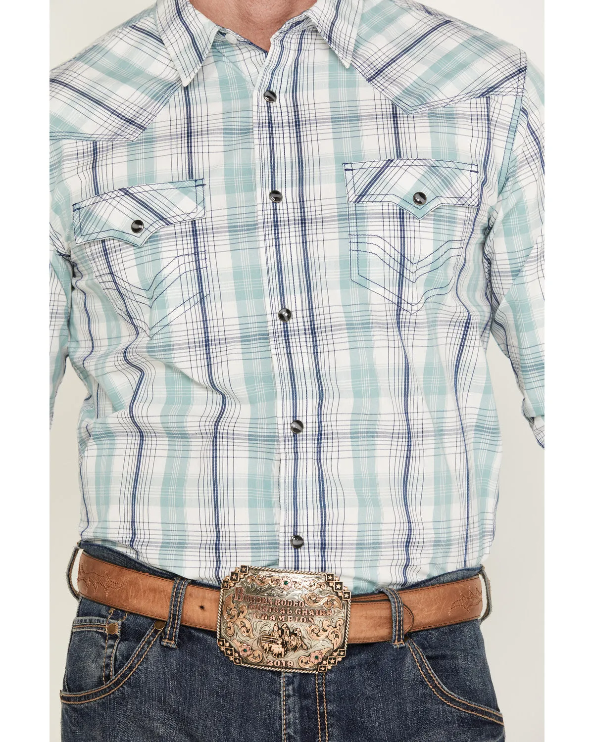 Cody James Men's Ely Plaid Print Long Sleeve Western Snap Shirt sold by Cody James product image thumbnail 3
