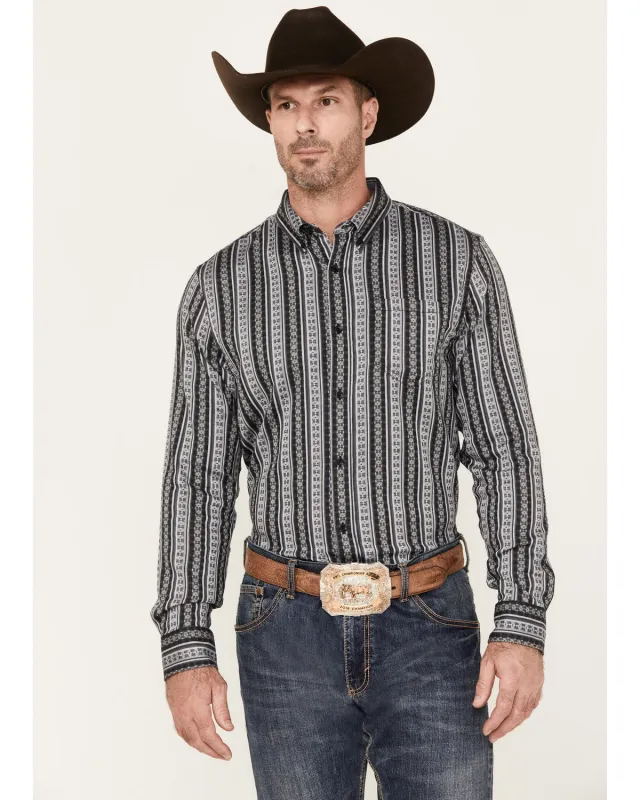 Cody James Men's Wiltern Striped Long Sleeve Button-Down Stretch Western Shirt sold by Cody James