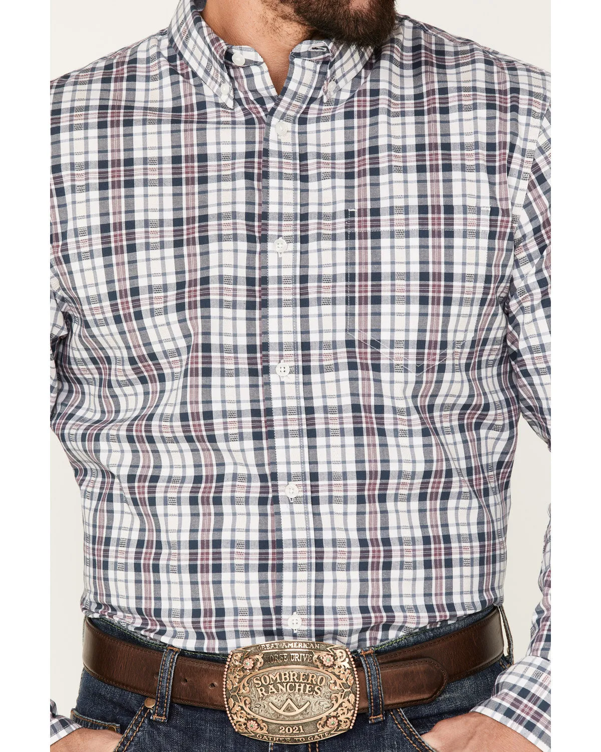 Cody James Men's Tonight Small Plaid Print Button-Down Western Shirt sold by Cody James product image thumbnail 3