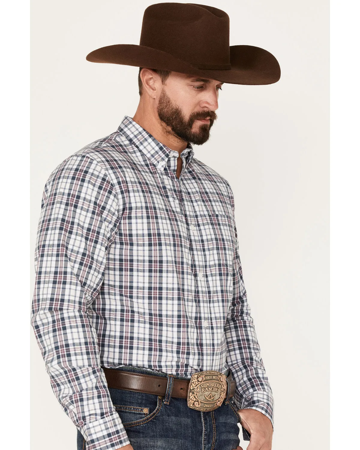 Cody James Men's Tonight Small Plaid Print Button-Down Western Shirt sold by Cody James product image thumbnail 2