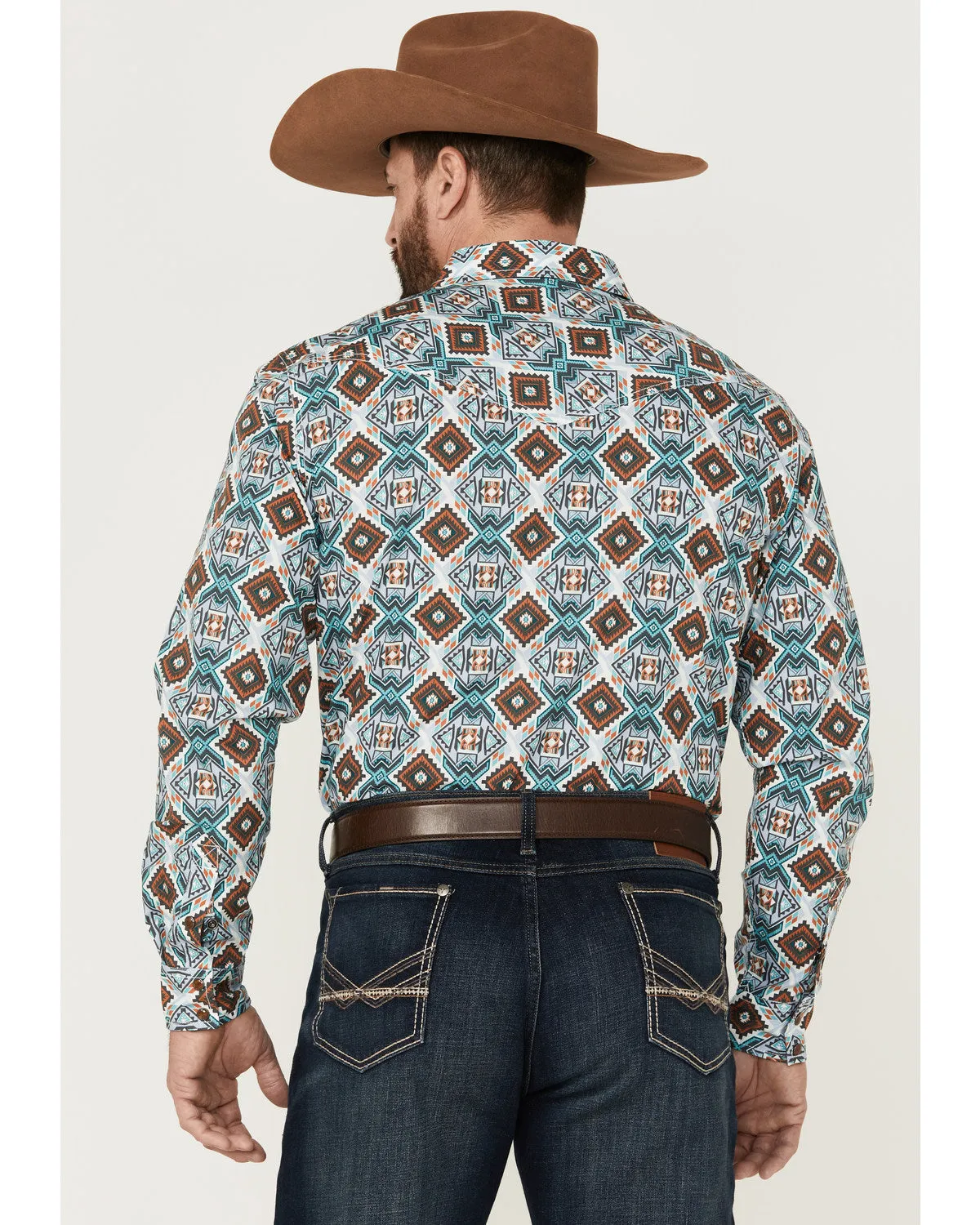Cody James Men's Great Plains Southwestern Print Long Sleeve Snap Western Shirt sold by Cody James product image thumbnail 4